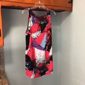 Leith Paint Splatter Print Tank Dress